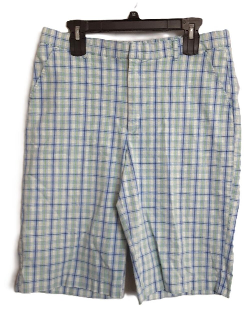 Mountain Lake Woman's Bermuda Shorts Size 14 Plaid Back Pockets Cruise High Rise